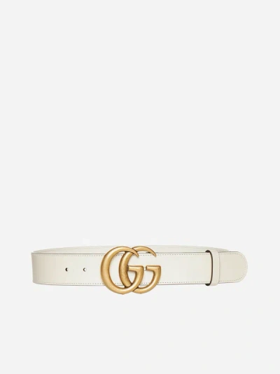 Gucci Gg Logo Leather Belt