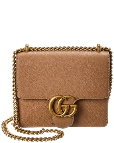 Gucci Gg Logo Leather Shoulder Bag In Black