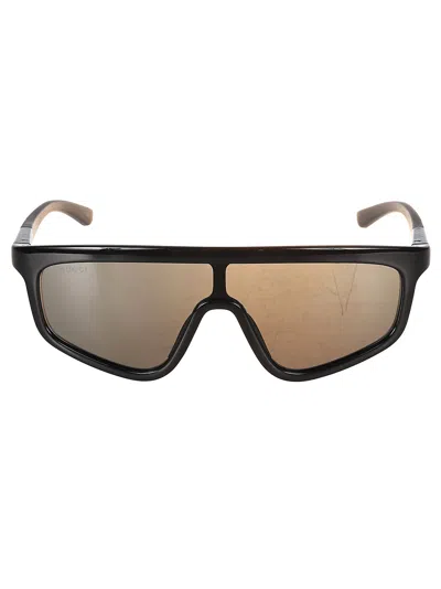 Gucci Gg Logo Lense Sunglasses In Blackblackgrey