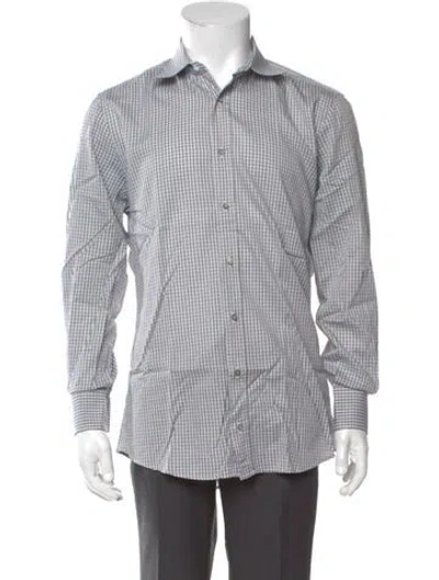 Pre-owned Gucci Gg Logo Long Sleeve Shirt In Gray