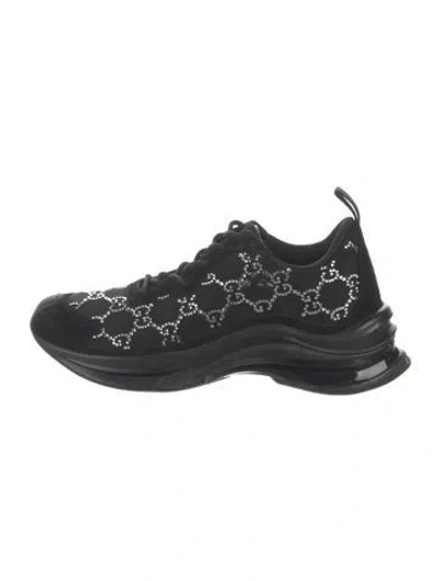Pre-owned Gucci Gg Logo Mesh Chunky Sneakers In Black
