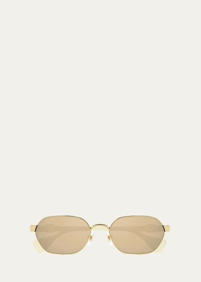 Gucci Gg Logo Metal Cat-eye Sunglasses In Shiny Endura Gold