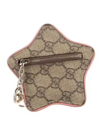 Pre-owned Gucci Gg Logo Monogram Star Shape Bag Charm Coin Case Gg Logo Coin Pouch In Multi