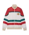 Gucci Gg Logo-motif Bomber Jacket In White