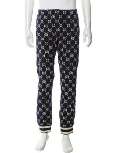 Pre-owned Gucci Gg Logo Pajama Bottoms In Blue