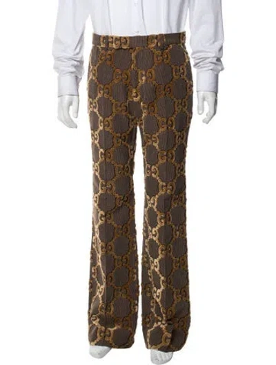 Pre-owned Gucci Gg Logo Pants In Brown