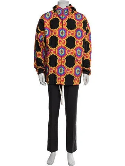 Pre-owned Gucci Gg Logo Parka In Black