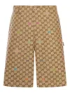 Gucci Gg Logo-pattern Shorts In Brown