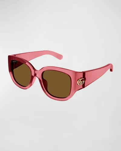 Gucci Gg Logo Plastic Cat-eye Sunglasses In Red