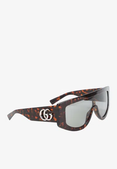 GUCCI GG-LOGO RECTANGULAR FRAME SUNGLASSES