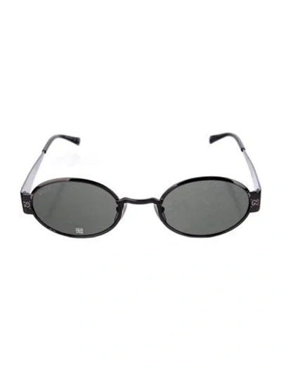 Pre-owned Gucci Gg Logo Round Sunglasses In Black