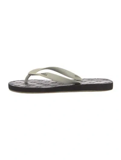 Pre-owned Gucci Gg Logo Rubber Flip Flops In Gray