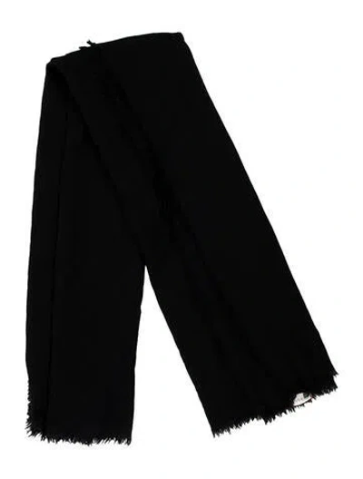 Pre-owned Gucci Gg Logo Scarf In Black
