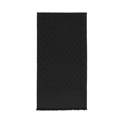 Pre-owned Gucci Gg Logo Scarf 'black' | Women's Size Onesize