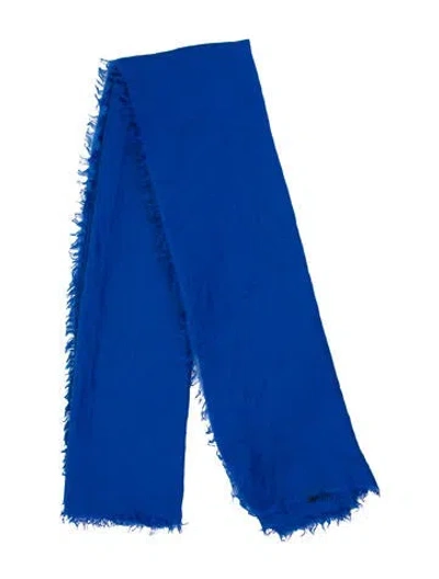 Pre-owned Gucci Gg Logo Scarf In Blue