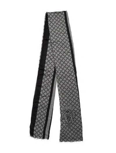 Pre-owned Gucci Gg Logo Scarf In Brown