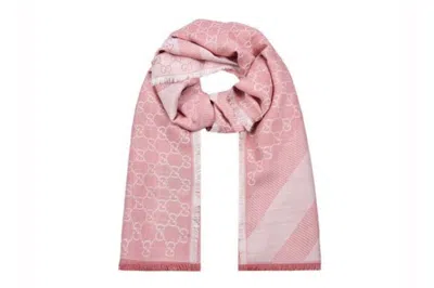 Pre-owned Gucci Gg Logo Scarf Pink