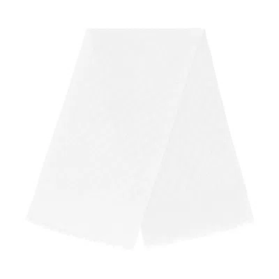 Pre-owned Gucci Gg Logo Scarf 'white' | Women's Size Onesize