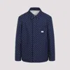 Gucci Gg Logo Long-sleeved Shirt In Blue White