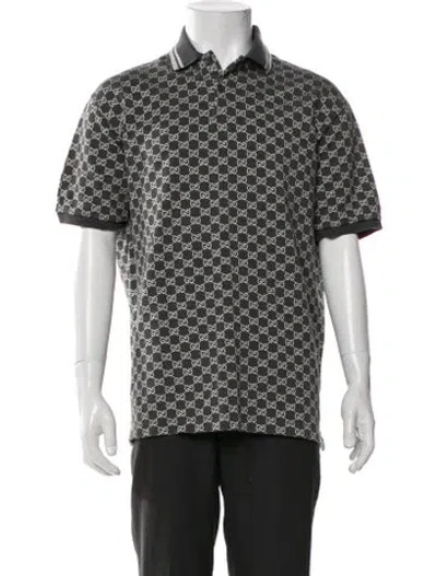 Pre-owned Gucci Gg Logo Short Sleeve Shirt In Blue