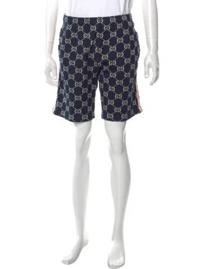 Pre-owned Gucci Gg Logo Shorts In Blue