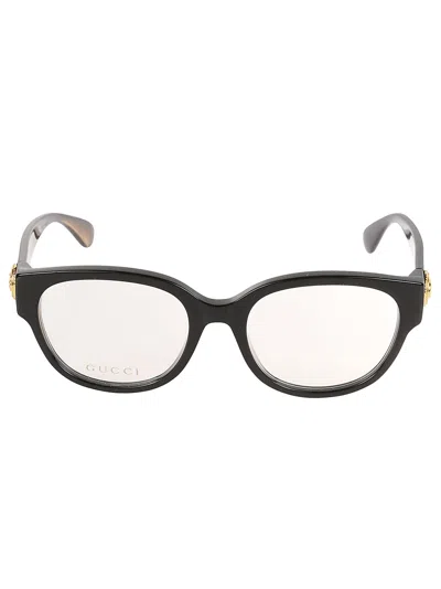 Gucci Gg Logo Sided Glasses In Black