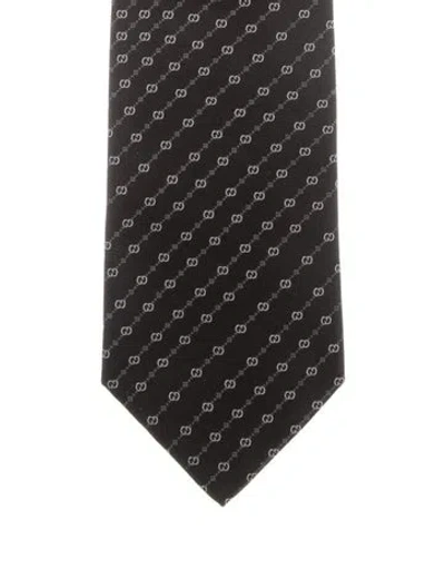 Pre-owned Gucci Gg Logo Silk Tie In Multi