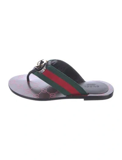 Pre-owned Gucci Gg Logo Slides In Multi