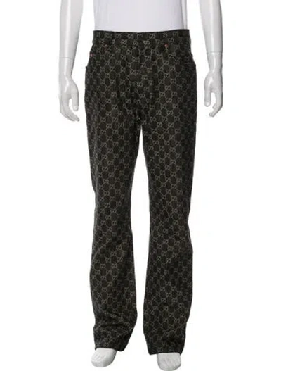 Pre-owned Gucci Gg Logo Slim Fit Jeans In Green