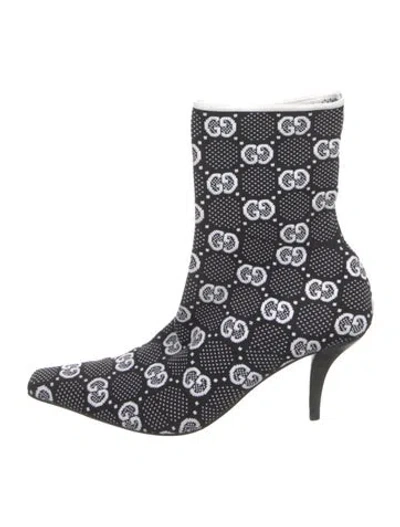 Pre-owned Gucci Gg Logo Sock Boots In Multi