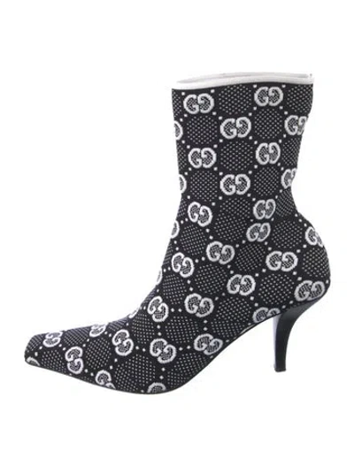 Pre-owned Gucci Gg Logo Sock Boots In Multi