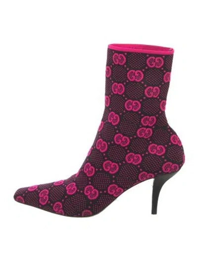 Pre-owned Gucci Gg Logo Sock Boots In Multi
