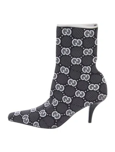 Pre-owned Gucci Gg Logo Sock Boots In Multi