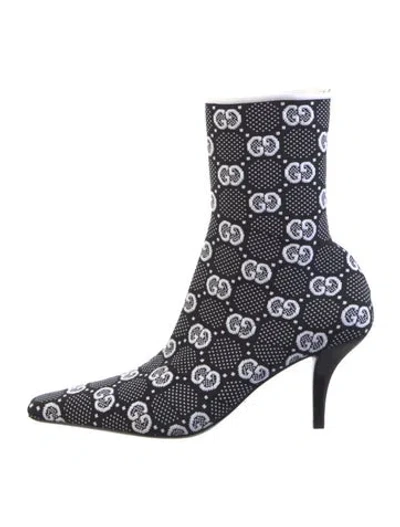 Pre-owned Gucci Gg Logo Sock Boots In Multi