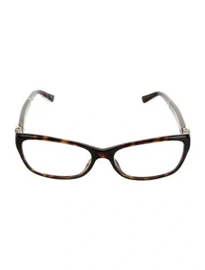 Pre-owned Gucci Gg Logo Square Eyeglasses In Black