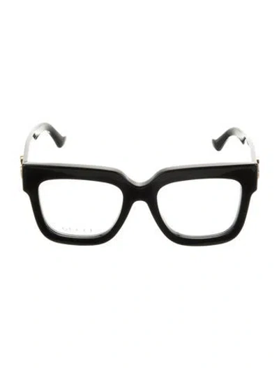 Pre-owned Gucci Gg Logo Square Eyeglasses W/ Tags In Black