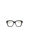 Gucci Gg-logo Square-frame Optical Glasses In Black