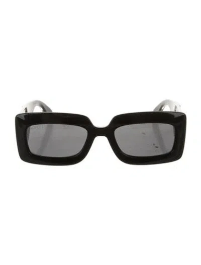 Pre-owned Gucci Gg Logo Square Sunglasses In Black