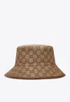 Gucci Wide Brim Stitched Detailing Hat In Brown