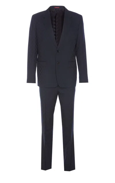 Gucci Logo Suit For Men In Navy