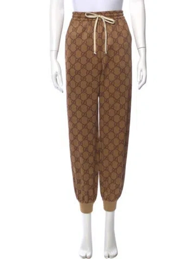 Pre-owned Gucci Gg Logo Sweatpants W/ Tags In Brown