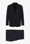 Gucci Gg Logo Suit Buttoned Cuffs In Blue