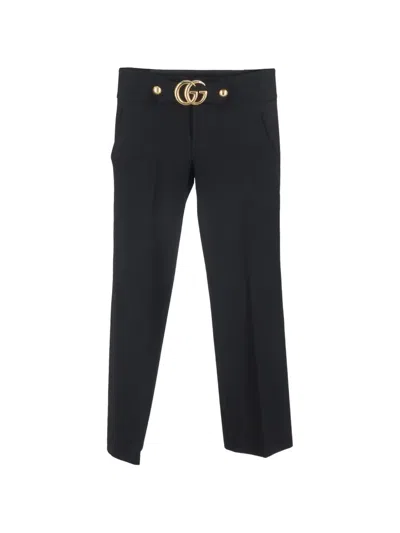 Pre-owned Gucci Gg Logo Trousers In Black