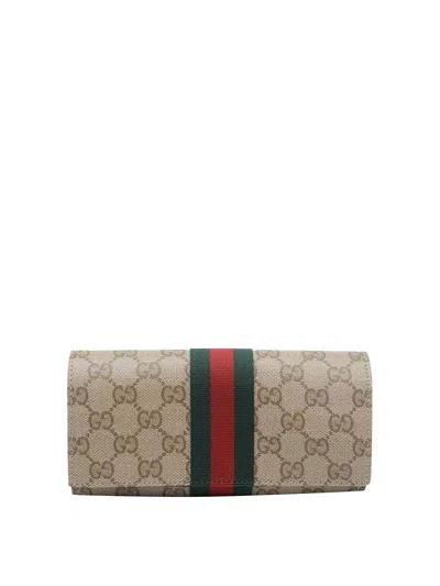 Gucci Gg Logo Wallet In Brown