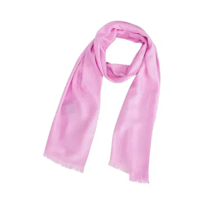 Pre-owned Gucci Gg Logo Wool And Silk Scarf 'pink' | Women's Size Onesize