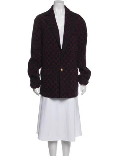 Pre-owned Gucci Gg Logo Wool Blazer