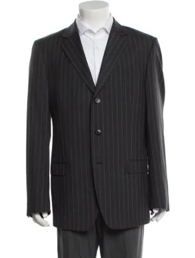 Pre-owned Gucci Gg Logo Wool Blazer In Gray