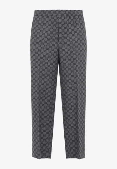 Gucci Gg Flannel Pant In Grey