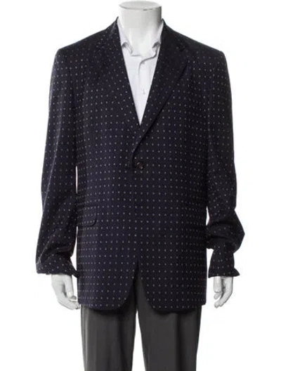 Pre-owned Gucci Gg Logo Wool Suit W/ Tags In Blue