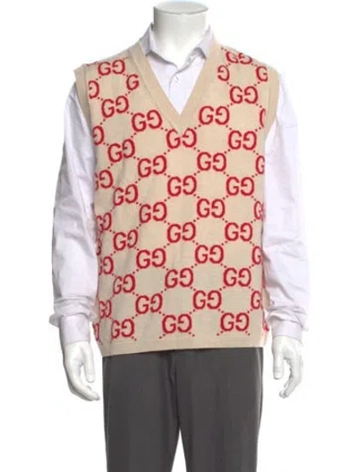 Pre-owned Gucci Gg Logo Wool Sweater Vest